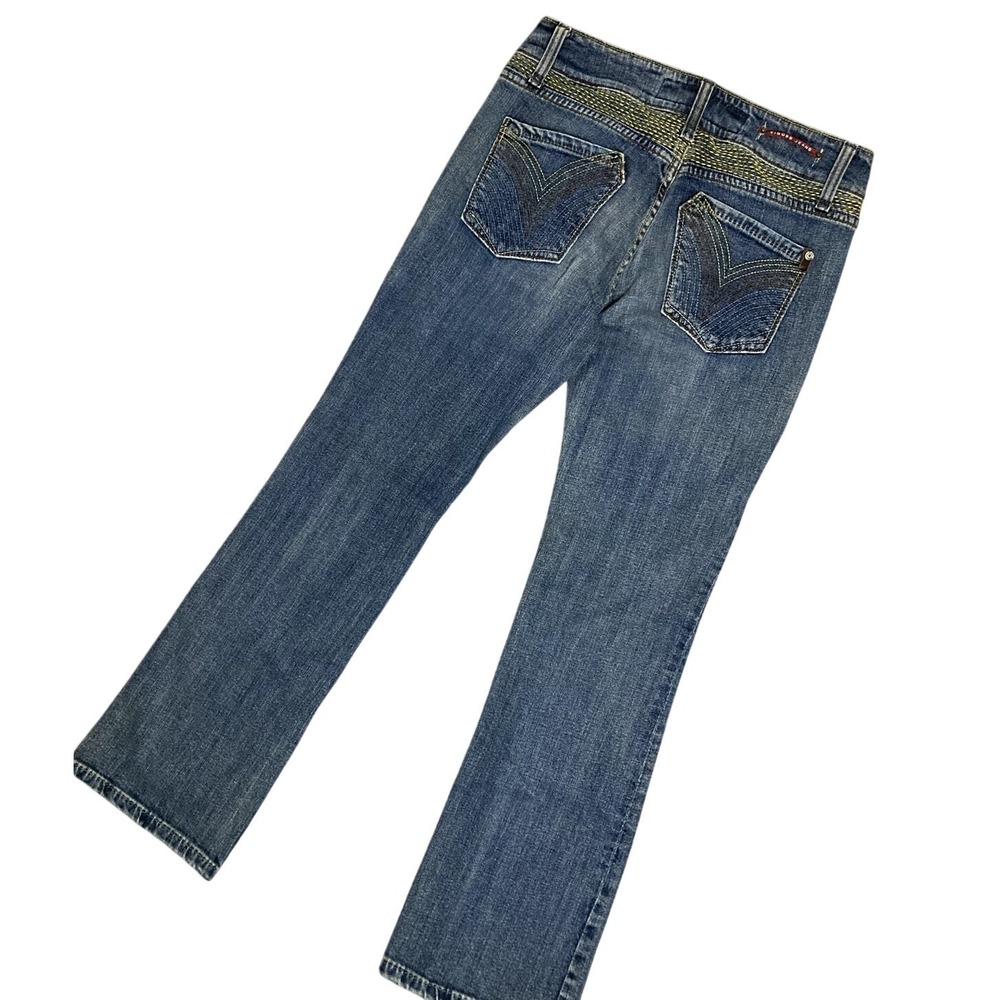 Vigoss Bootcut‎ Jeans Womens 9/10 32X30 Blue Miami Y2K Contrast Stitch Low Rise